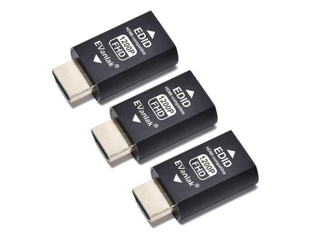 Zell Hdmi Edid Emulator Passthrough Dongle Eliminated Emulator Adapter 3Rd Generrtion Work With Mac Thunderbolt To Hdmi Switches/Extender/Av.