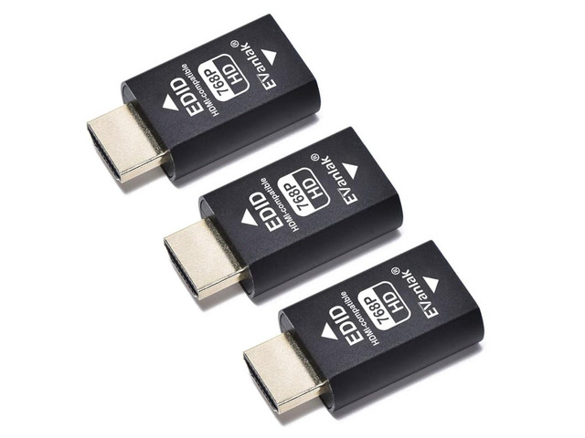 Zell Hdmi Edid Emulator Passthrough Eliminated Emulator Adapter 3Rd Generrtion Work With Mac Thunderbolt To Hdmi Switches/Extender/Av...