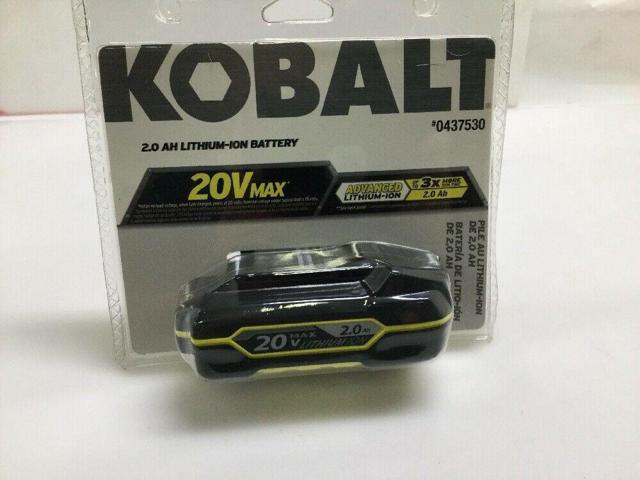Photos - Other Power Tools KOBALT #0437530 20V MAX LITHIUM-ION 2.0Ah up to 3X RUN BATTERY a65-0503790