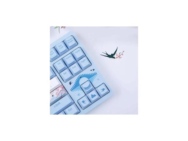 A87 Spring Swallow Theme 87 Keys Compact Layout Mechanical Gaming Keyboard, Cherry MX Blue Switch, PBT Keycaps