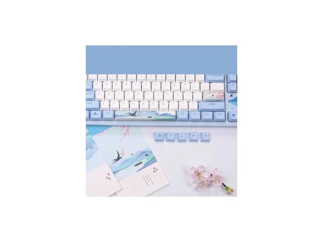 A87 Spring Swallow Theme 87 Keys Compact Layout Mechanical Gaming Keyboard, Cherry MX Blue Switch, PBT Keycaps