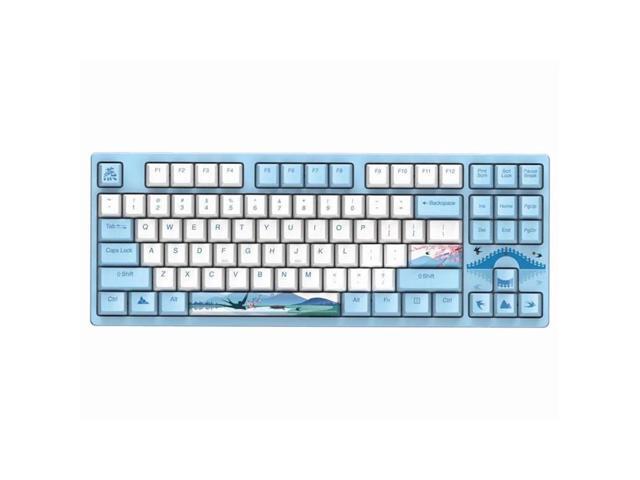 A87 Spring Swallow Theme 87 Keys Compact Layout Mechanical Gaming Keyboard, Cherry MX Blue Switch, PBT Keycaps