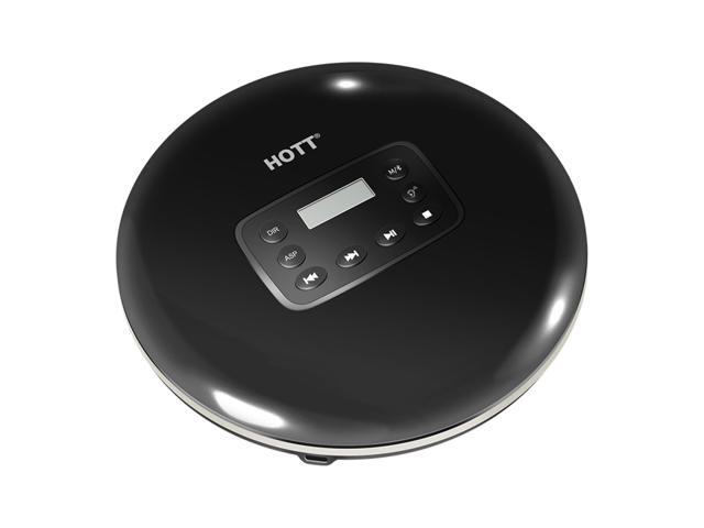 HOTT Portable CD Player CD711T Bluetooth Rechargeable CD Player for Home Travel and Car with Stereo Headphones and, Anti Shock Protection (Black)