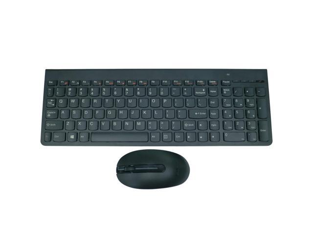 Wireless Keyboard for Lenovo US Keyboard SK-8861 and Mouse Bundle Pack 25209175, 2.4GHz Wireless Connection with USB Receiver for Windows and Linux.