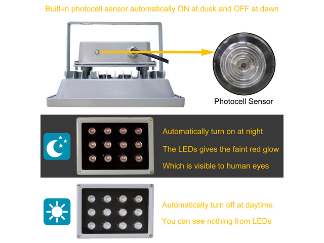 AUTENS IR Illuminator, 850nm 12-Led Wide Angle IP67 Waterproof Night Vision IR Infrared Light for IP Camera CCTV Analogue Security Surveillance...