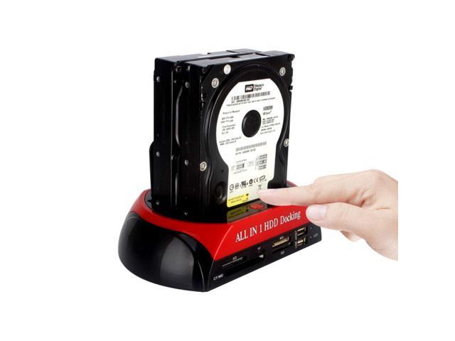 STANSTAR Hard Disk Box 2.5/3.5 Hard Disk Base Multi-Function Hard Disk Holder with Card Reader IDE+SATA HUB Dual-Use Base