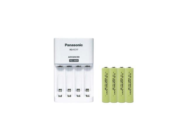 Panasonic BQ-CC17 Smart Battery Charger + 4 AAA NiMH Batteries (900 mAh)