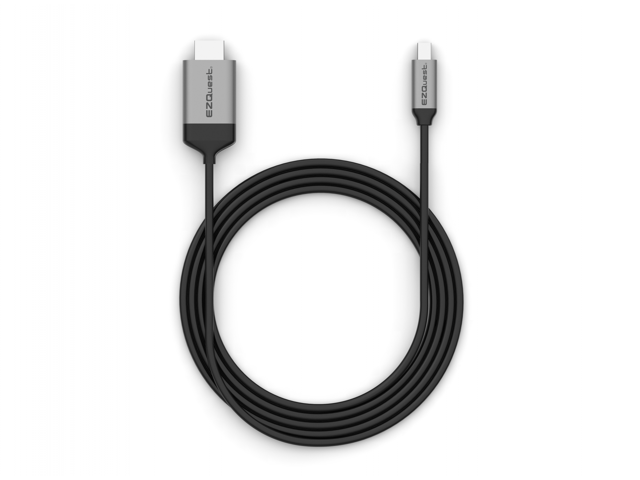 EZQuest Active Mini DisplayPort to HDMI 4K 60HZ Cable with Anodized Aluminum Sleeves 2.2 Meter