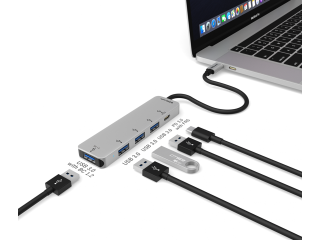 EZQuest 4-Port USB 3.0 Hub Adapter with USB-C PD 3.0