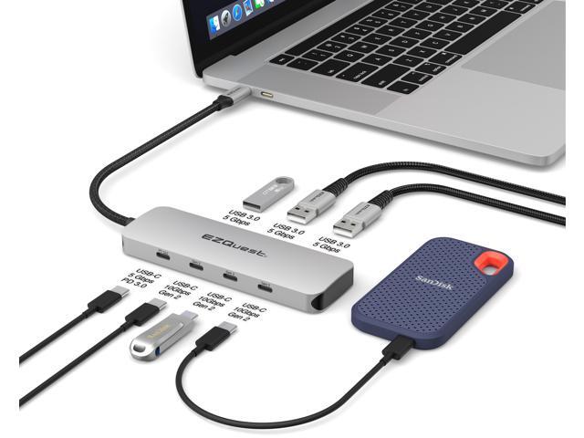 USB-C Gen 2 Hub Adapter 7-Ports 3X USB-C 10Gbs Gen 2, 3X USB 3.0 5Gbs Ports, and 1X USB-C Power Delivery 3.0 with 5Gbs Data