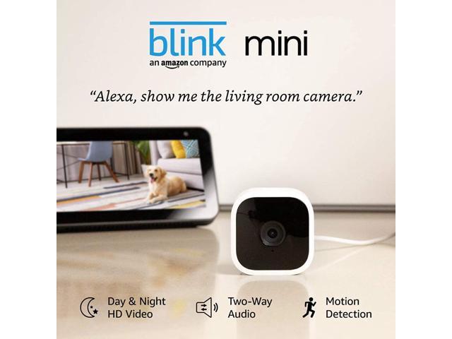 Blink Mini - Compact Indoor Plug-In Smart Security Camera, 1080 Hd Video, Night Vision, Motion Detection, Two-Way Audio, Works With Alexa - 1 Camera