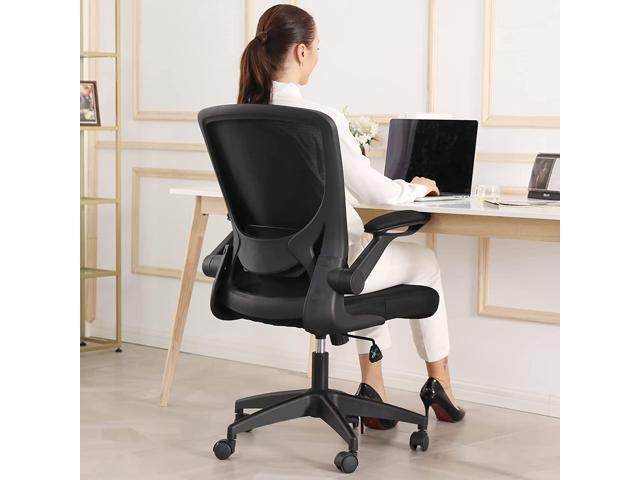 Ergonomic Office Chair, Breathable Mesh Desk Chair, Lumbar Support Computer Chair With Wheels And Flip-Up Arms, Swivel Task Chair, Adjustable.