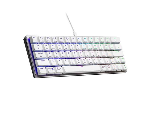 Cooler Master Sk620 60% Silver White Mechanical Keyboard With Low Profile Red Switches, New & Improved Keycaps, And Brushed Aluminum Design
