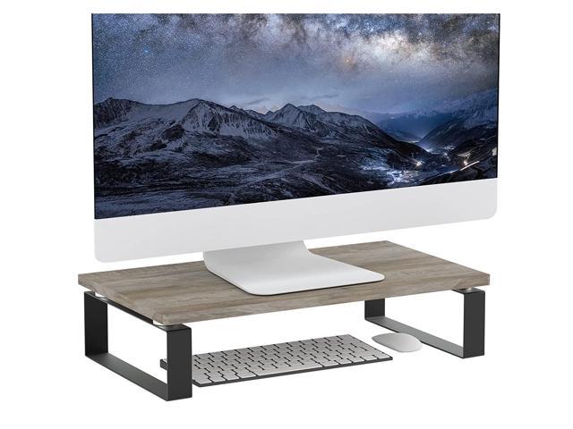 Riser Stand Grey Computer Monitor Stand Riser -16.9 Inch Wood Monitor Riser For Laptop, Computer, Printer, Pc, Notebook