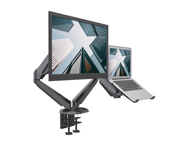 Fully Adjustable Dual Gas Spring 2 In 1 Monitor & Laptop Or Dual Monitors Mount Stand With 2 Swing Arms For 15'-32' Monitors Features 2 Usb 3.0.