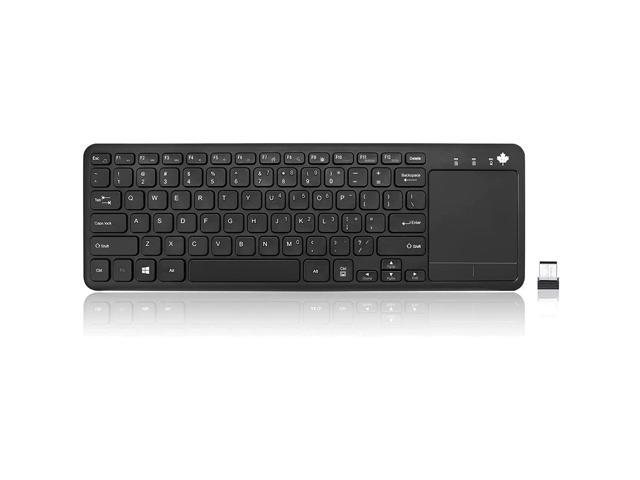 2.4Ghz Wireless Keyboard With Touchpad, Wireless Keyboard Support Multiple Devices Connection Such As Smart Tv, Tablet, Android Tv Box, Laptop, Pc, EtcBlack