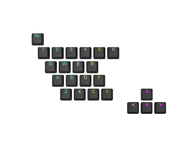 Rubber Backlit Doublesht Keycap Set Oem Profile For Mechanical Keyboard 23 Keys, Black