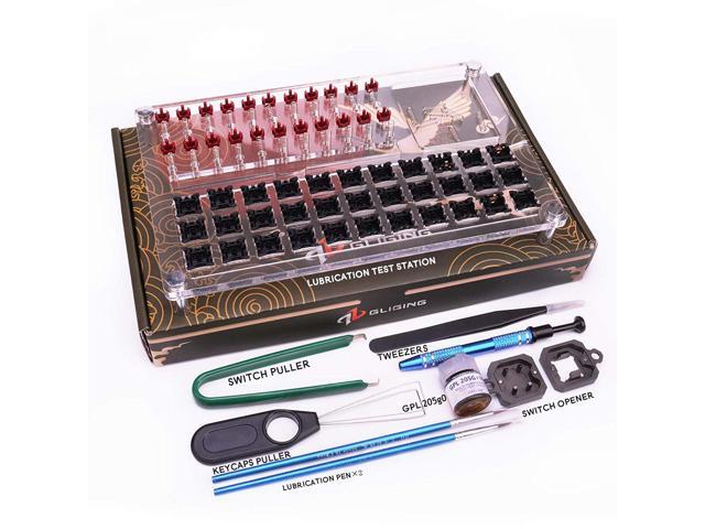 Switch Tester Station Switch Opener With Gpl 205G0 Lubricating Oil Acrylic Lube Diy Double-Deck Removal Platform Keycaps Puller For Custom Gateron.