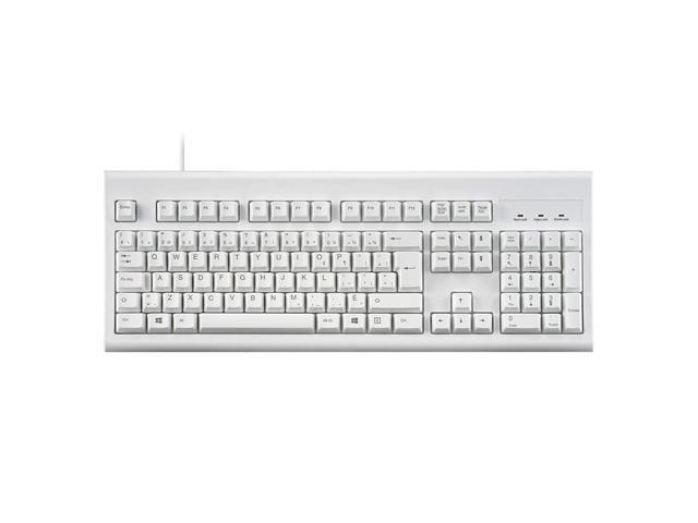 Perixx PERIBOARD-106 W, Wired Ergonomic Standard Keyboard, Curve Keys Basic Keyboard, Black, Full Canadian-French Layout White