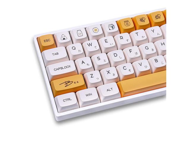 Pbt Keycap 137 Keys Dsa Profile Dye-Sub Personalized Minimalist White Honey Milk Japanese Keycaps Suitable For Mechanical Gaming Keyboard.