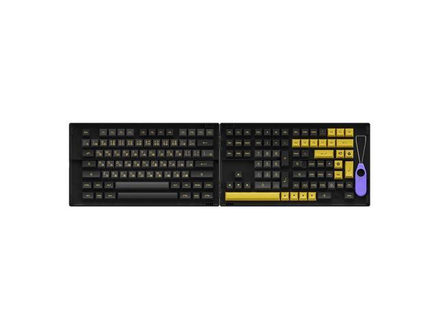 Black & Gold 158-Key Asa Profile Pbt Double-Shot Full Keycap Set For Mechanical Keyboards With Japanese Hiragana With Collection Box