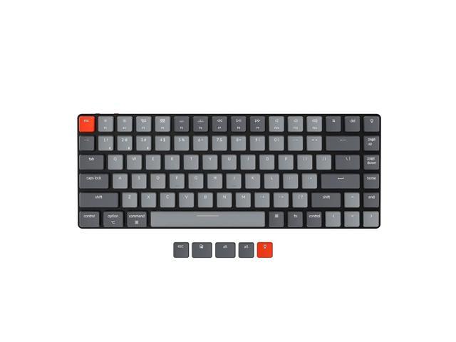 K3 Ultra-Slim 75% Layout Wireless Bluetooth/Wired Usb Mechanical Keyboard, Hot Swappable Low-Profile Optical Blue Switch White Led Backlight 84.