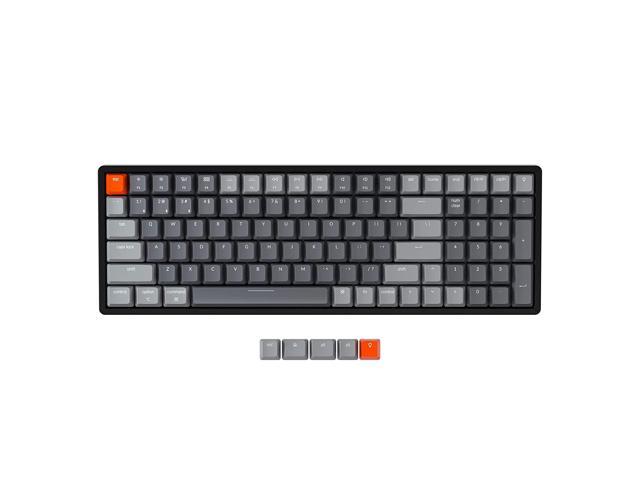 K4 Hot Swappable Mechanical Gaming Keyboard, Gateron Blue Switch White Led Backlit Compact 100 Keys Wireless Bluetooth 5.1/Wired Usb C Computer.