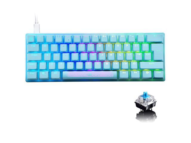 60% Mechanical Gaming Keyboard With Ergonomic Anti-Ghosting Mini 61 Key Layout Rainbow Rgb Backlight Waterproof Metal Plate Type-C Usb Wired For Pc.