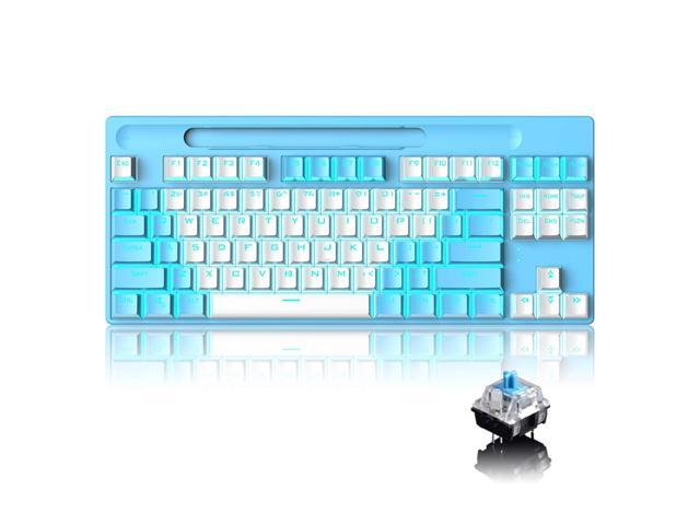 Bluetooth Mechanical Gaming Keyboard With Multi Backlit 87Key Anti-Ghosting Ergonomic Wired/Wireless 2.4Ghz Usb Receiver Rechargeable 3300Mah.