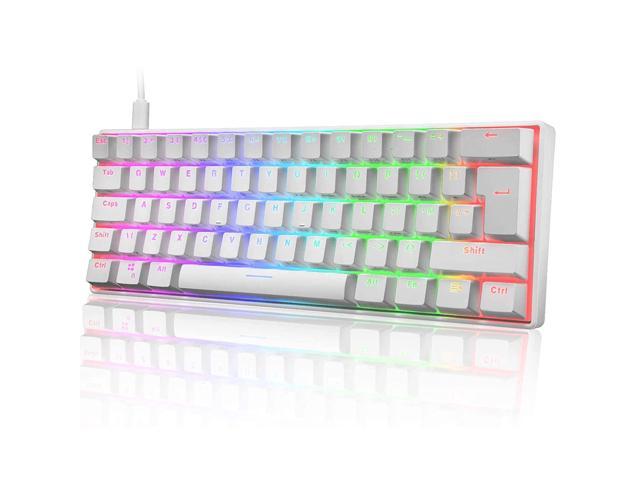 60% Mechanical Gaming Keyboard Mini Portable With Rainbow Rgb Backlit Full Anti-Ghosting 61 Key Ergonomic Metal Plate Wired Type-C Usb Waterproof.