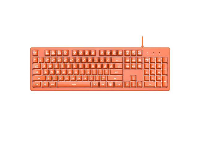 Dks100 Computer Keyboard, Douyu White Backlit Mechanical Feel Membrane Gaming Keyboard, Wired 104 Keys For Gaming Office And Typing, Orange