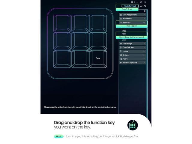 Zell One-Handed Mechanical Keyboard With 9 Fully Programmable Keys Support Nkro, Hotkeys, One-Click Start, Floating Window And Macro...