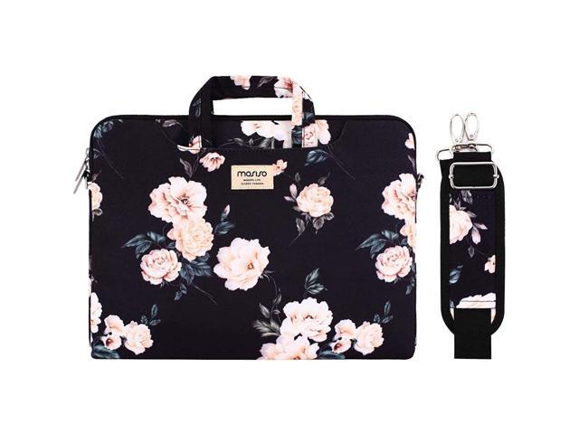 Laptop Shoulder Bag Compatible With Macbook Pro 16 Inch 2022 2021 M1 A2485/2019-2020 A2141/Pro 15 A1398 & 15-15.6 Inch Notebook, Camellia Carrying.