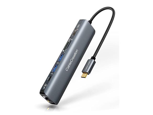 Usb C Hub 4K 60Hz, 7-In-1 Type-C Hub Multiport Adapter With 2 Usb 3.0 Ports,1Gbps Ethernet, 4K@60Hz Hdmi,100W Pd, And Sd/Tf Cards Reader Docking.