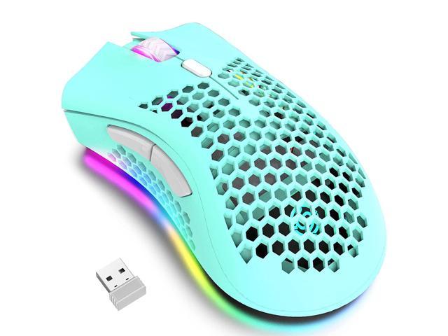 Wireless Lightweight Gaming Mouse, Ultralight Honeycomb Mice With Rgb Backlit, 7 Button, Adjustable Dpi, Usb Receiver, 2.4G Wireless Rechargeable.
