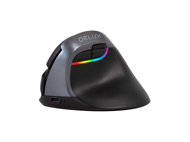 Wireless Vertical Mouse Rechargeable, 2.4G Small Silent Ergonomic Mouse Bluetooth, 6 Buttons And 4 Gear Dpi, Rgb Computer Optical Mouse Reduce.