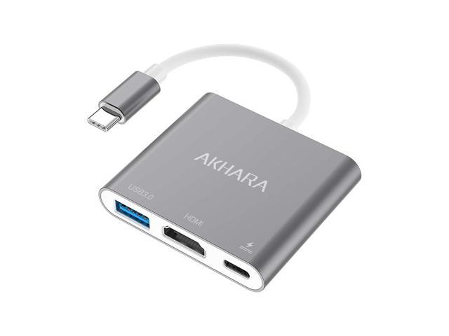 Usb C To Hdmi Multiport Adapter, Type C Hub To 4K Hdmi With Usb 3.0 Port And Usb C Charging Port, Usb-C To Hdmi Adapter For Macbook Pro/Macbook.