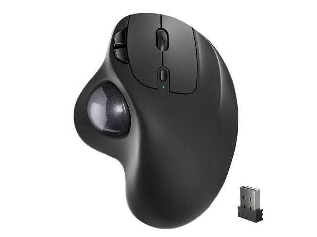 Wireless Trackball Mouse, Rechargeable Ergonomic Mouse, Easy Thumb Control, Precise & Smooth Tracking, 3 Device Connection (Bluetooth Or Usb).