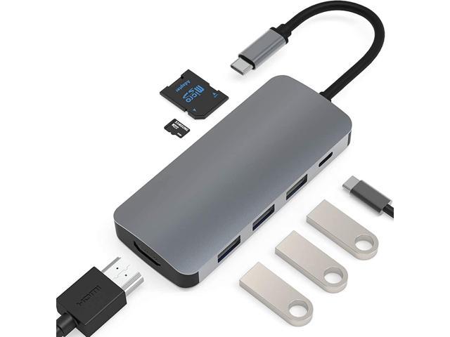 Usb C Hub, Usb C To Hdmi,7In1 Macbook Pro Adapters With 3 Usb 3.0 Hub, Laptop Docking Station With 87W Pd, Sd/Tf Card Reader, Usb C Dock Compatible.