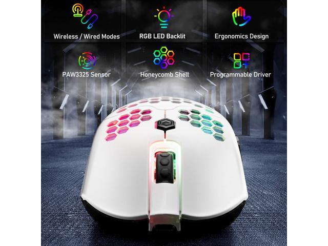 Wireless Gaming Mouse,16 Rgb Backlit Ultralight Mice With 7 Buttons Programmable Driver, Rechargeable 800Ma Battery, Paw 3325 12000 Dpi Mouse With.