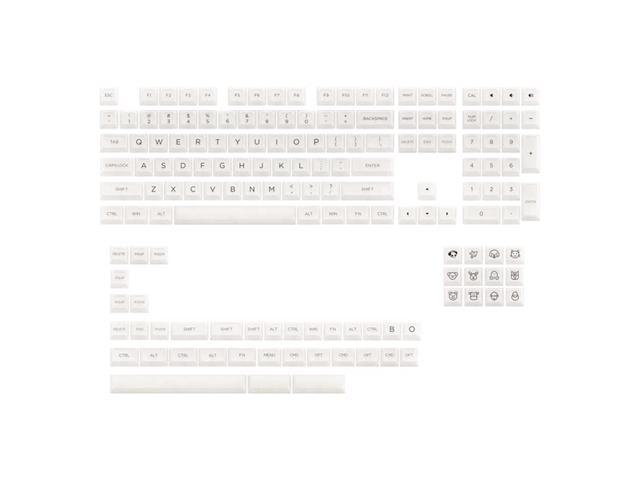 Clear Translucent 155-Key Asa Profile Polycabonate With Printed Characters With Mac Modifiers Keycaps Set(White)