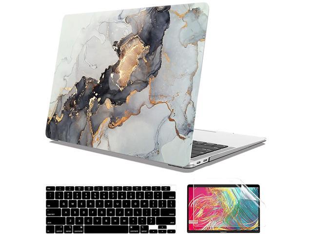 Compatible With Macbook Air 13 Inch Case 2022 2021 2020 2019 2018 Version A2337 M1/A2179/A1932 With Touch Id, Marble Plastic Hard Case With Keyboard.