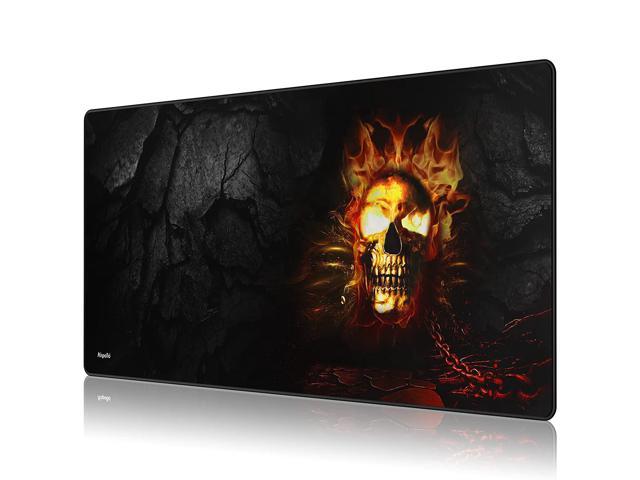 Gaming And Office Mouse Pad, Extended Large Size 900X400Mm Mousepad With Durable Stitched Edges, Suitable For Computer Keyboard, Pc And Laptop (Skull)