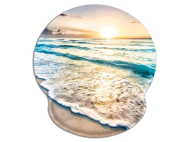 Mouse Pad With Wrist Rest Support Mouse Mat Non-Slip Rubber Base For Laptop Pc Office Working Gaming (Sunset)