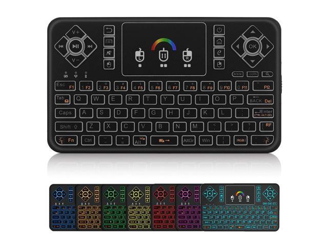 Mini Wireless Keyboard, Q9 Mini Keyboard With Touchpad, Colorful Backlit Small Wireless Keyboard, Mini Rechargeable Handheld Remote Keyboard For.