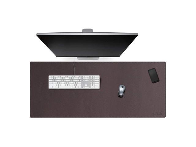 Pu Leather Desk Pad 120X50Cm Extended Gaming Mouse Pad Computer Keyboard Mat Double Side Multifunctional Desk Mat For Office And Home - Brown