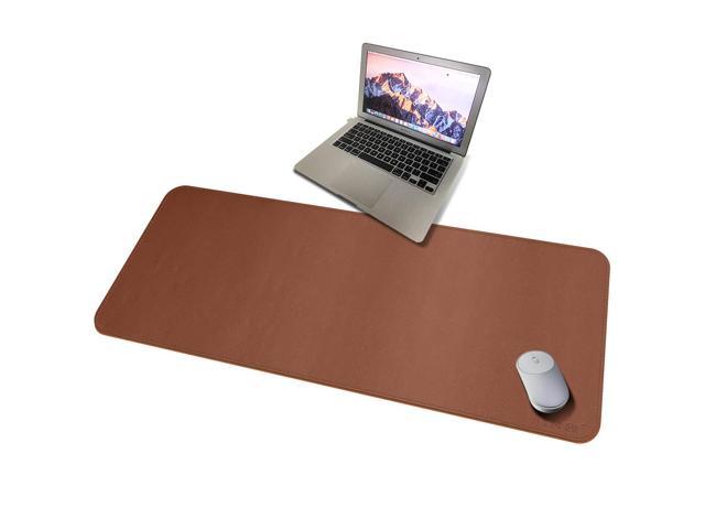 Extended Leather Gaming Mouse Pad/Mat, Large Office Writing Desk Computer Leather Mat Mousepad, Waterproof - 100X50Cm (Brown)