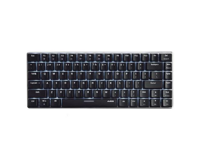 Ak33 Geek Mechanical Keyboard, 82 Keys Layout, Black Switches, White Led Backlit, Aluminum Portable Wired Gaming Keyboard, Pluggable Cable, For.