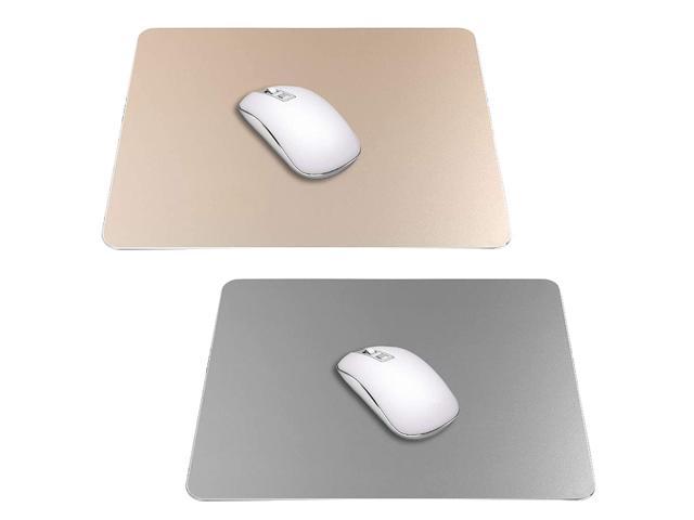 2 Pack Gaming Aluminum Mouse Pad (Gold & Grey) Compatible With Magic Mouse, Smooth Magic Ultra Thin Double Side Mouse Mat For Fast And Accurate.