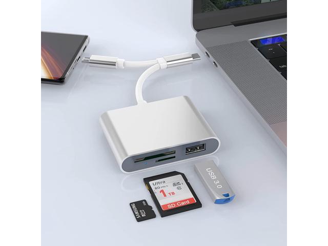 Usb C To Sd Card Reader, 3 In 2 Type C/Micro Usb To Sd Tf Card Reader Adapter With Usb 3.0(5Gbps) Camera Memory Card Reader Adapter For Macbook.